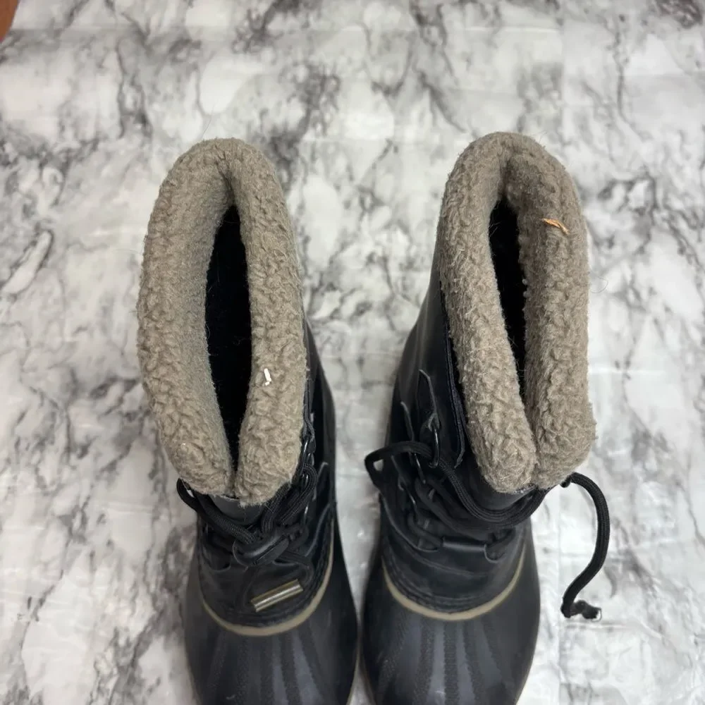 SOREL Kids Yoot Pac Nylon waterproof boots winter rain size 5 black